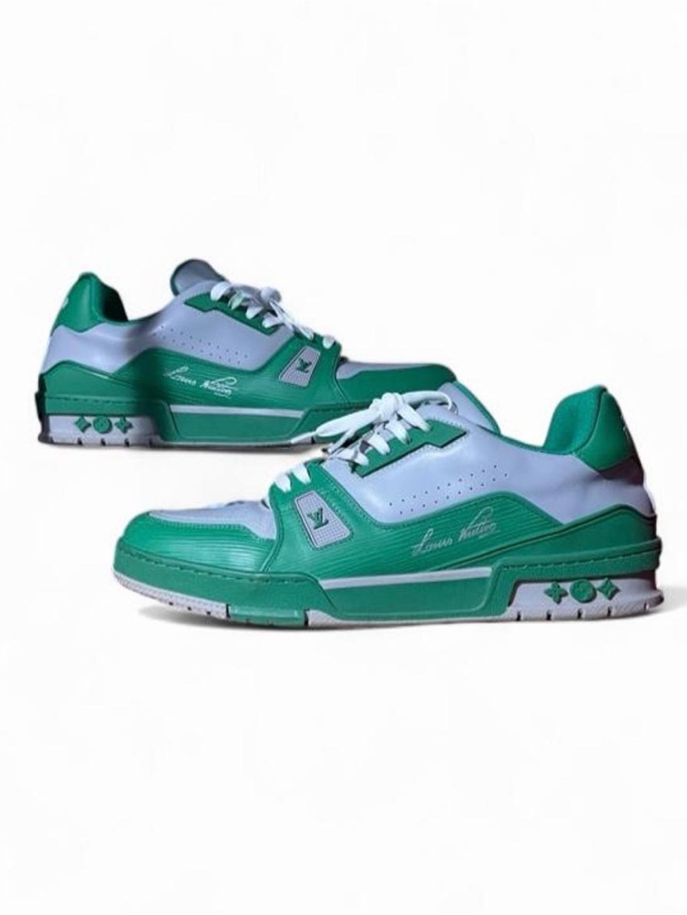 Louis Vuitton Green and White mens Sneakers